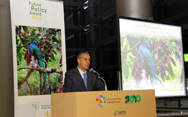 Costa Rica wins 2010 Future Policy award for pioneering legal protection of natural wealth