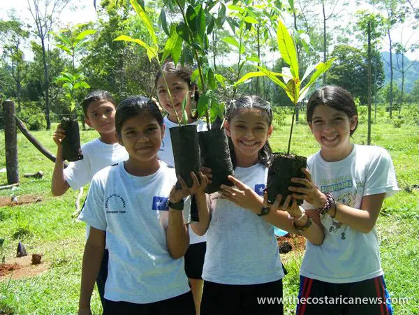 Students helping to plant trees. -Katrina Palmer