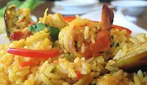 seafood rice (arroz mariscos) from Costa Rica restaurant