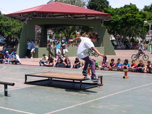 Skateboarding in a park in Costa Rica