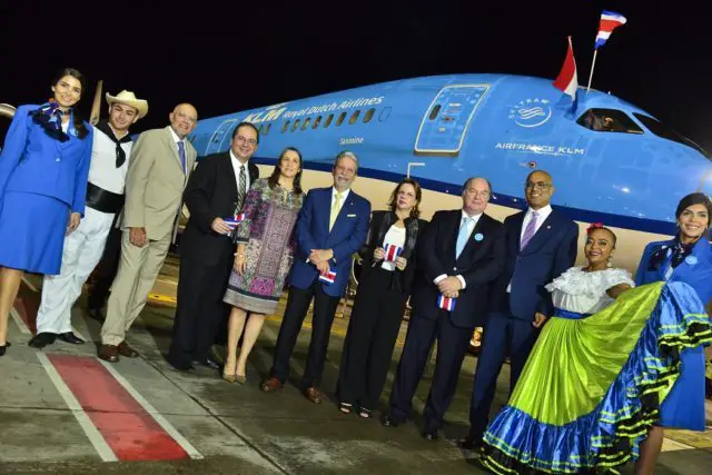 KLM Royal Dutch Aviation Company inaugurated its direct flight to Costa Rica.