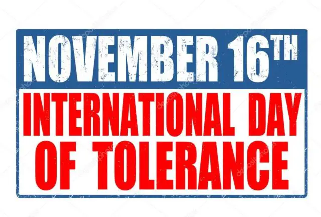 The poster on the international day of tolerance.