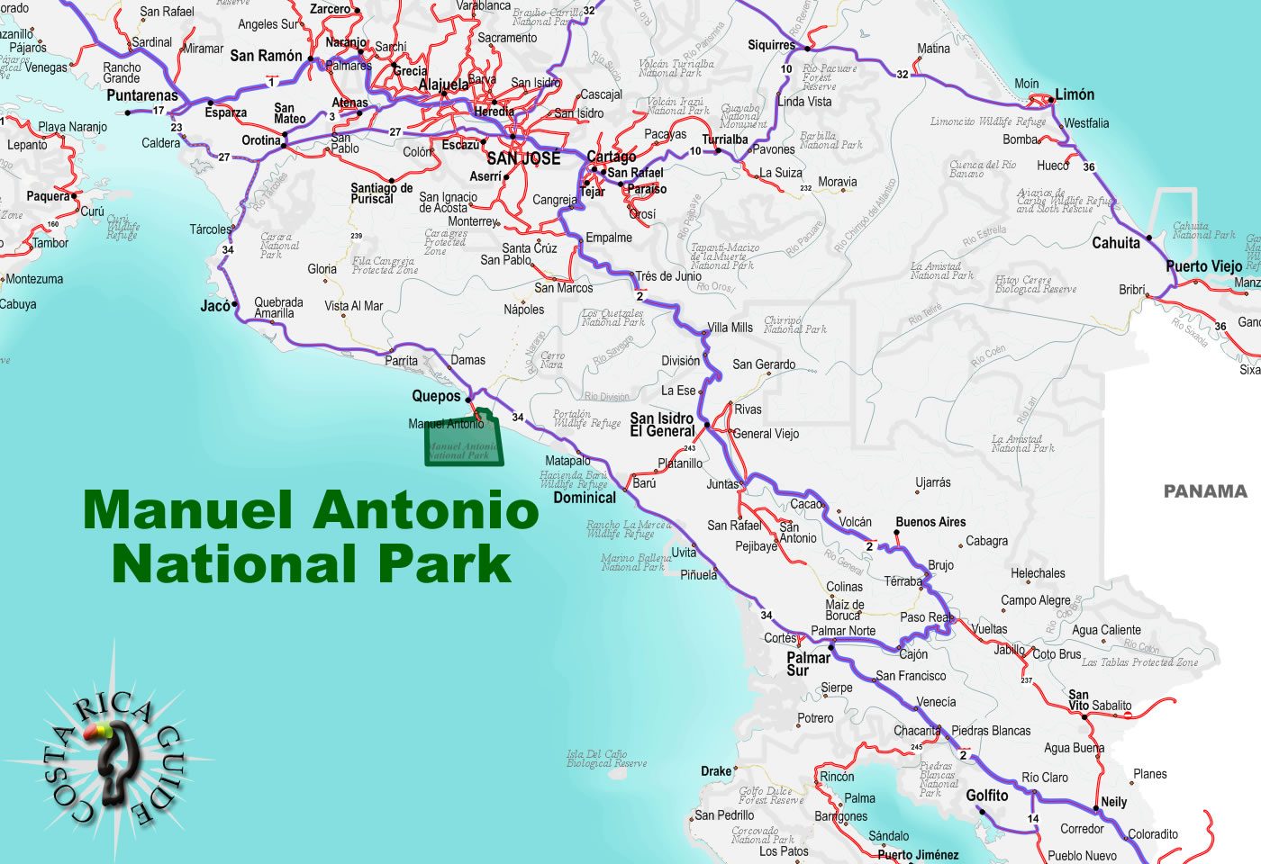 Manuel Antonio National Park Location 