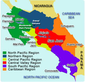 Costa Rica, despite its size, has many geographical regions.