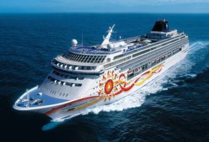 Cruise boats may sail different oceans around the world.