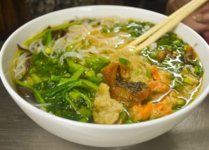 The noodle soup is one of the most delicious Vietnamese dishes.