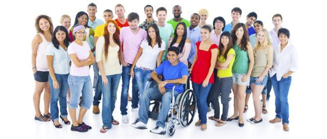 Diverse people, with or without disabilities