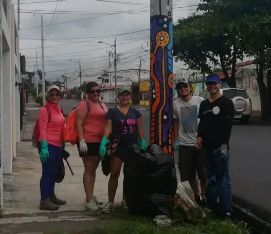 Neighbors volunteering on the streets.