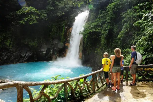 Beautiful waterfall landscape in Costa Rica