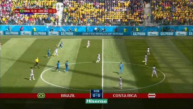 Beginning of Brazil-Costa Rica match at the 2018 World Cup