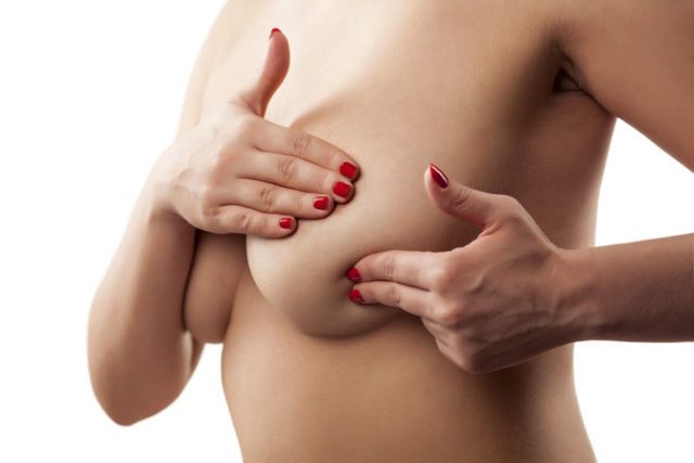 Breast self-examination by finger pressure