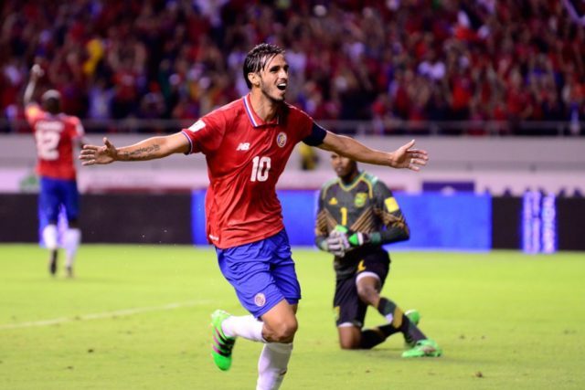 Brian Ruiz celebrating one of his goals