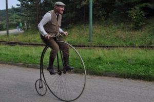 Old-fashioned model bicycle