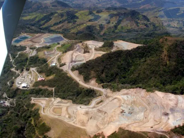 Open-pit mining area in Costa Rica