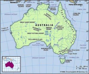 Orographic map of Australia