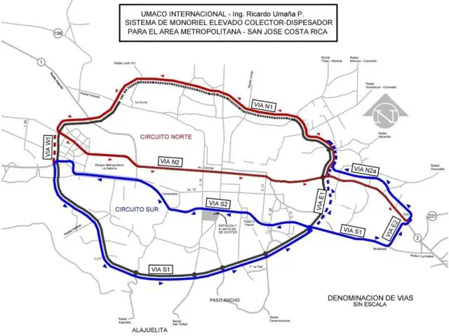 Projected routes for San José's metropolitan area