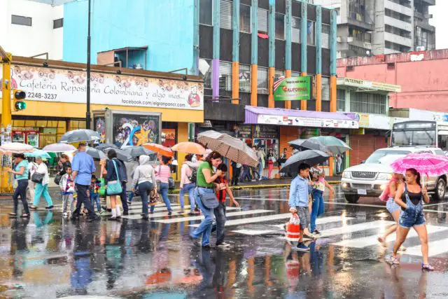 San José streets in rainy season