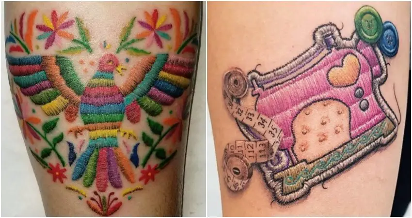 Vintage sewing machine temporary tattoo