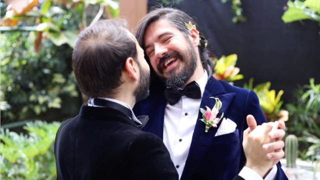 men wearing tuxedos for wedding dance