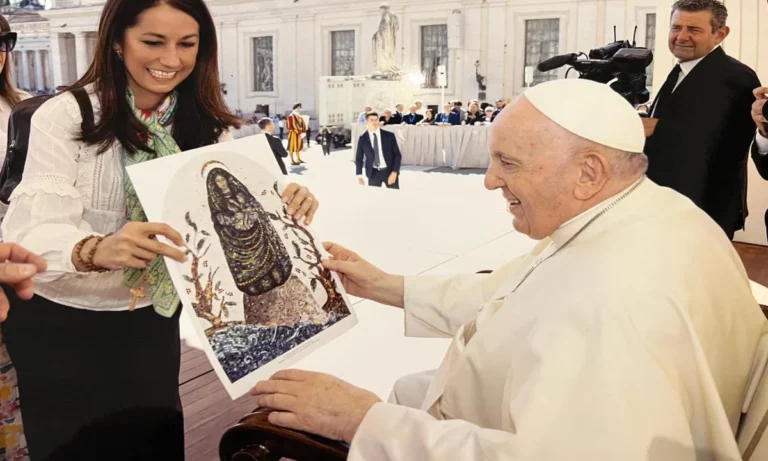 Costa Rican Artist Gave Pope Francis a Virgin Of The Angels Mosaic