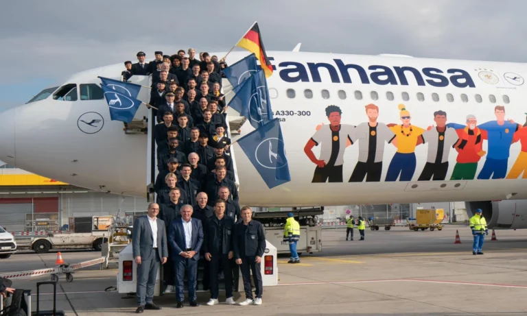 Lufthansa Airplane Carrying the German National Team to Qatar Sports the Slogan ‘Diversity Wins’